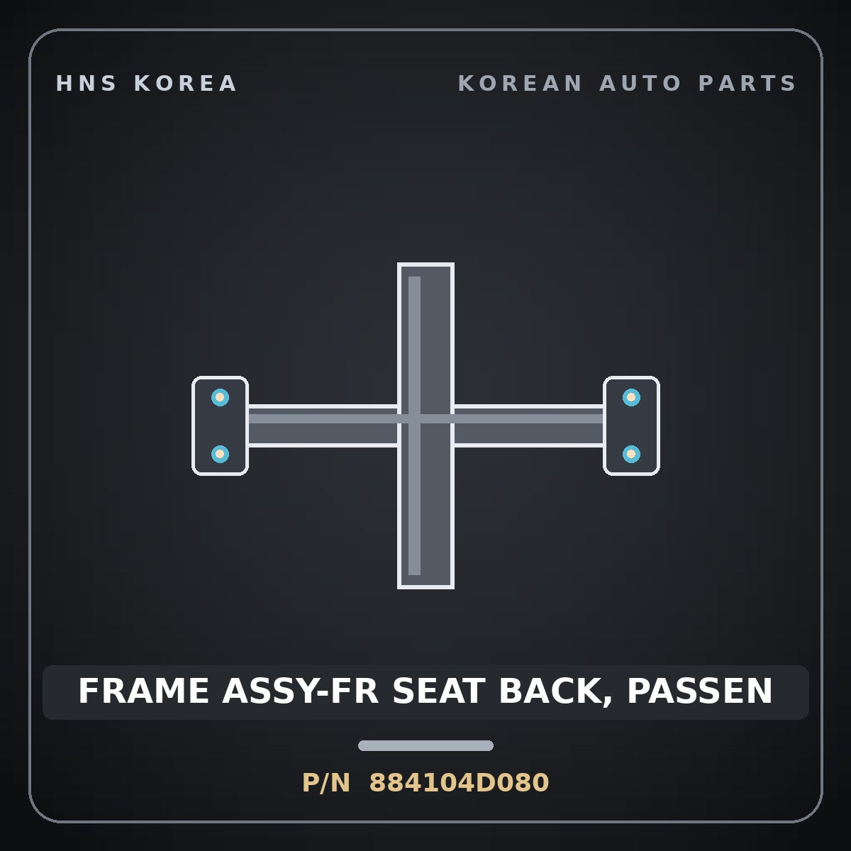 Genuine Mobis FRAME ASSY-FR SEAT BACK, PASSEN 884104D080 for Carnival 2005 HNS Parts Korea