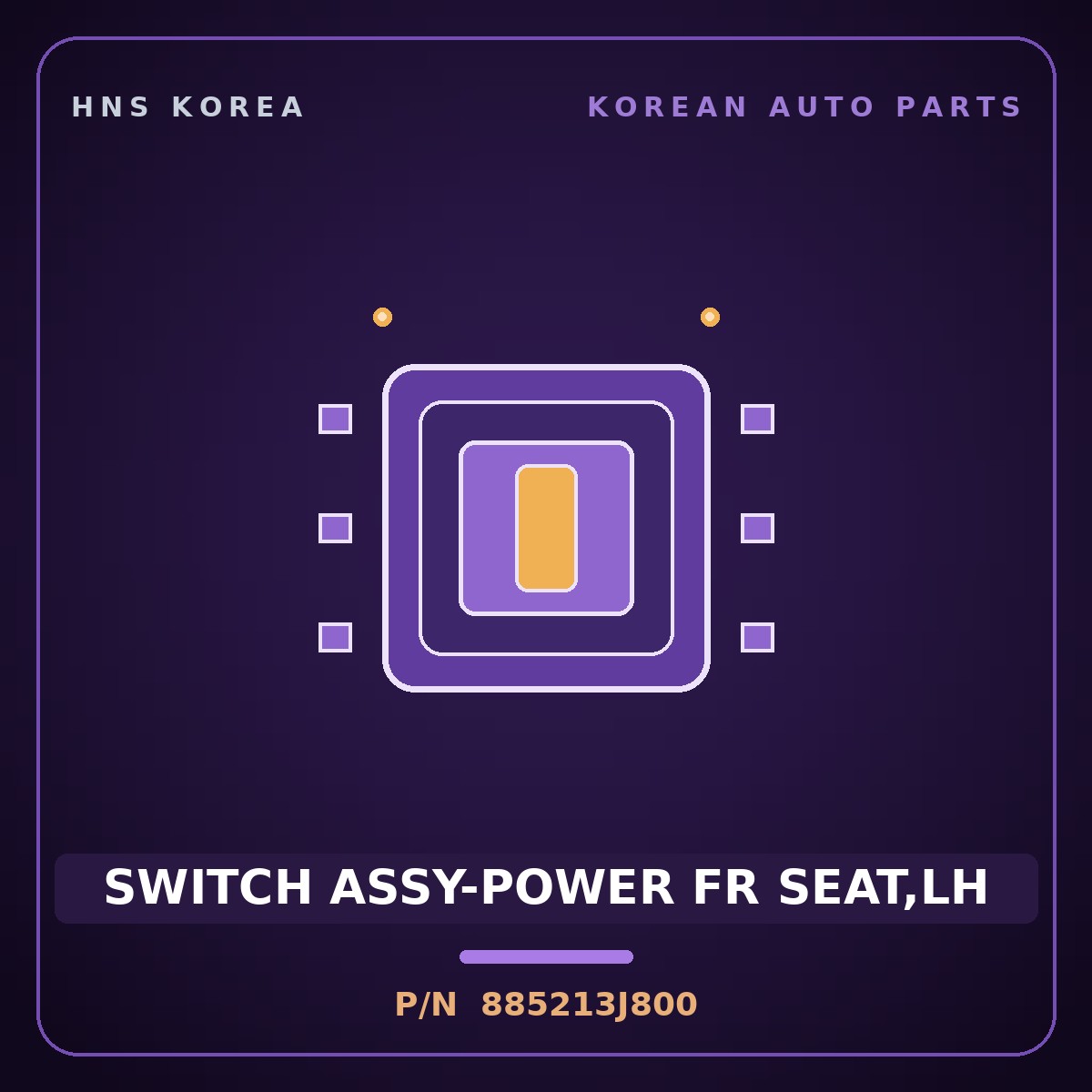 Genuine Mobis SWITCH ASSY-POWER FR SEAT,LH 885213J800 for Veracruz 2006 HNS Parts Korea