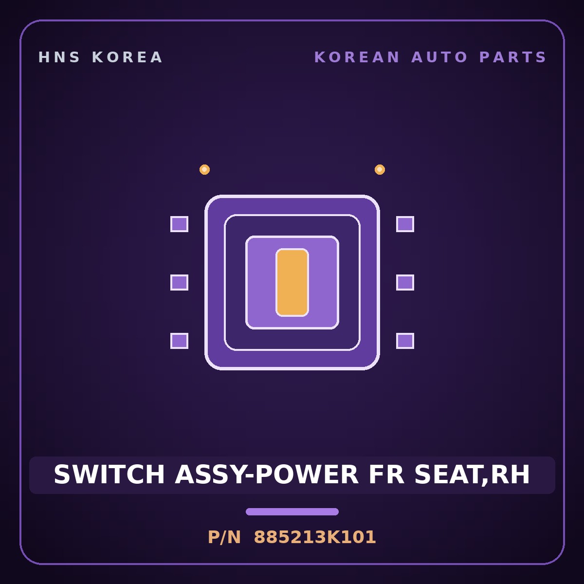 Genuine Mobis SWITCH ASSY-POWER FR SEAT,RH 885213K101 for Sonata 2004 HNS Parts Korea