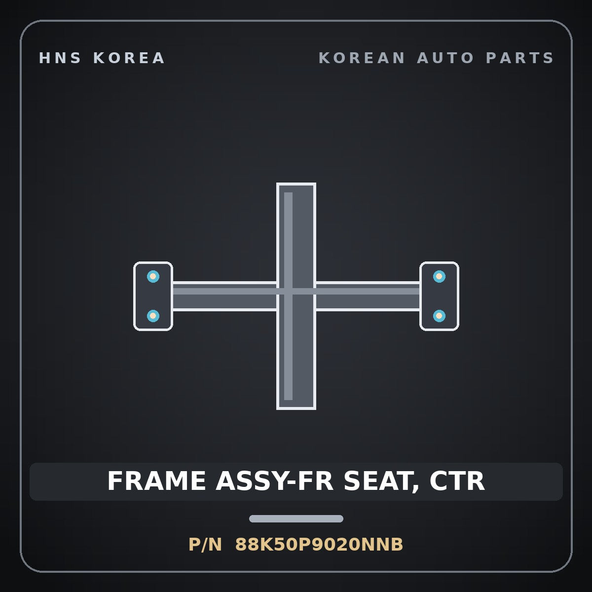 Genuine Mobis FRAME ASSY-FR SEAT, CTR 88K50P9020NNB for Palisade 2025 HNS Parts Korea