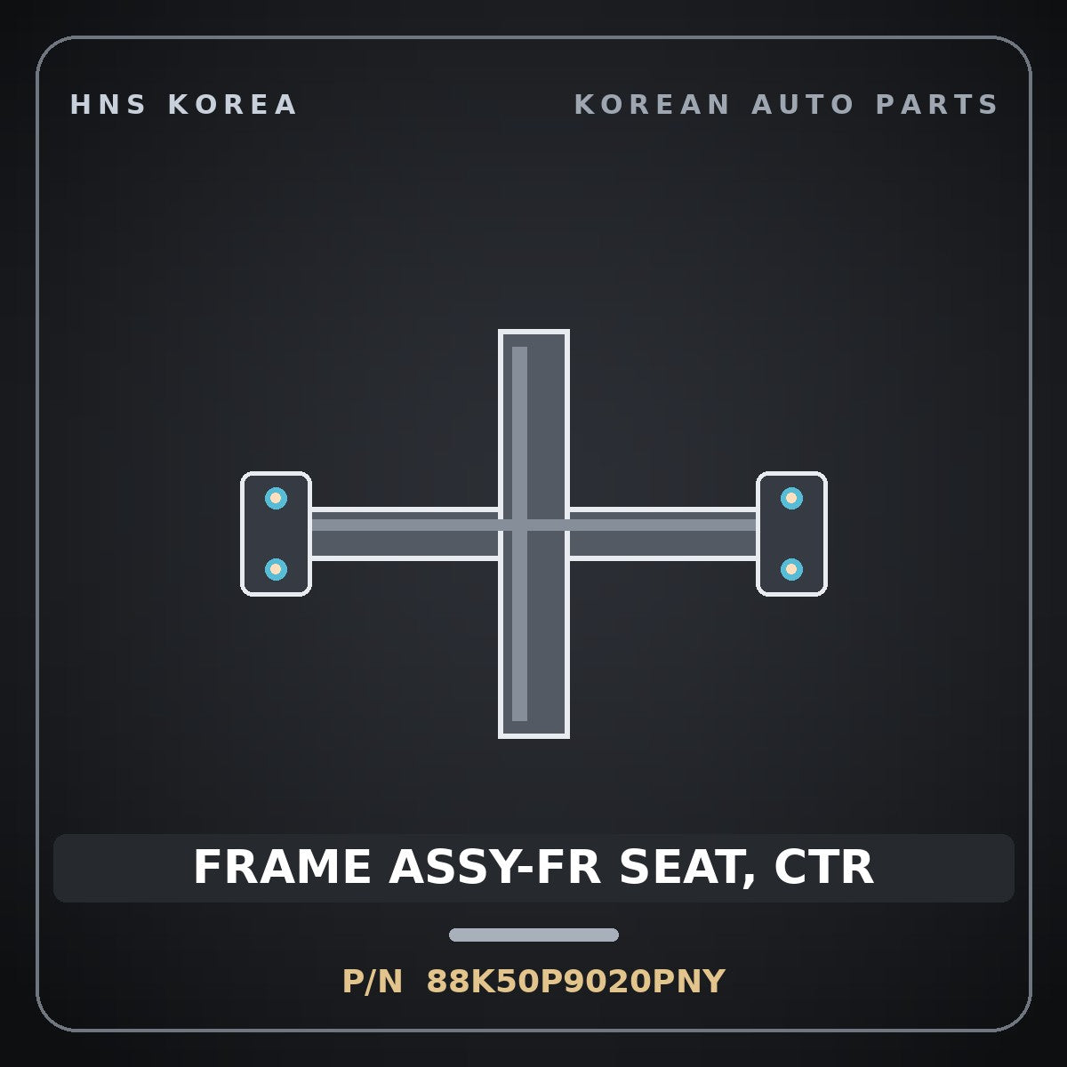 Genuine Mobis FRAME ASSY-FR SEAT, CTR 88K50P9020PNY for Palisade 2025 HNS Parts Korea