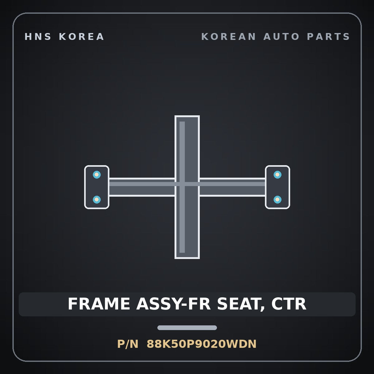 Genuine Mobis FRAME ASSY-FR SEAT, CTR 88K50P9020WDN for Palisade 2025 HNS Parts Korea