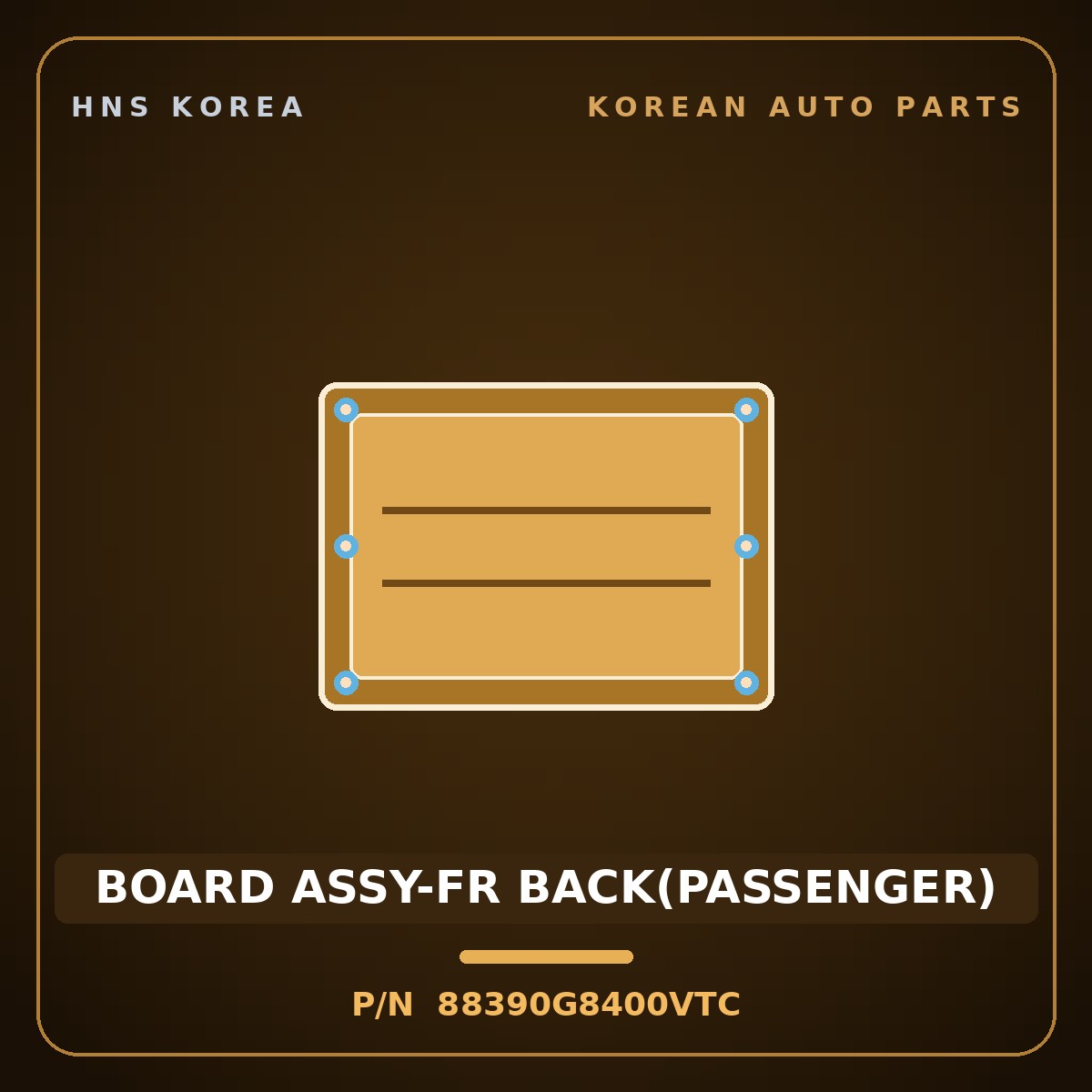 Genuine Mobis BOARD ASSY-FR BACK(PASSENGER) 88390G8400VTC for Grandeur 2017 HNS Parts Korea