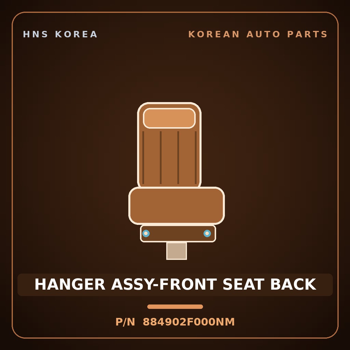 Genuine Mobis HANGER ASSY-FRONT SEAT BACK 884902F000NM for Cerato 2003 HNS Parts Korea