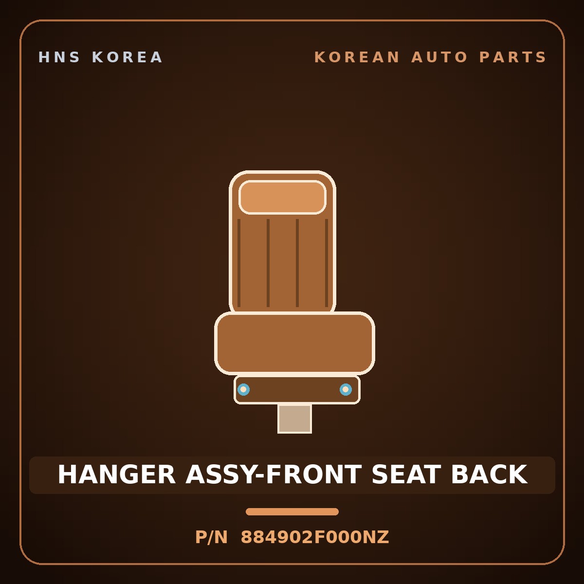 Genuine Mobis HANGER ASSY-FRONT SEAT BACK 884902F000NZ for Cerato 2006 HNS Parts Korea