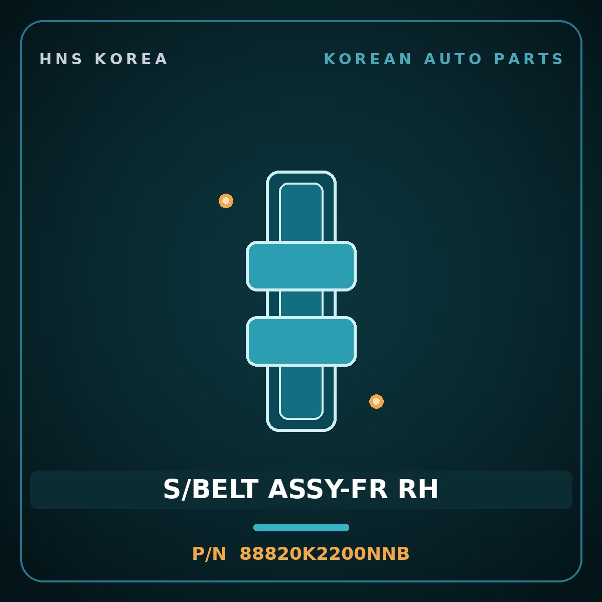 Genuine Mobis S/BELT ASSY-FR RH 88820K2200NNB for Venue 2019 HNS Parts Korea
