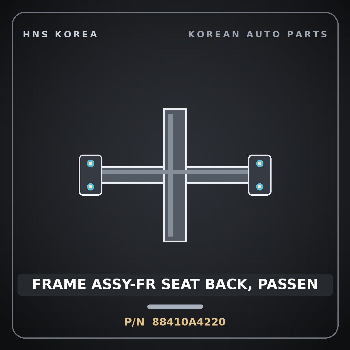 Genuine Mobis FRAME ASSY-FR SEAT BACK, PASSEN 88410A4220 for Carens 2012 HNS Parts Korea