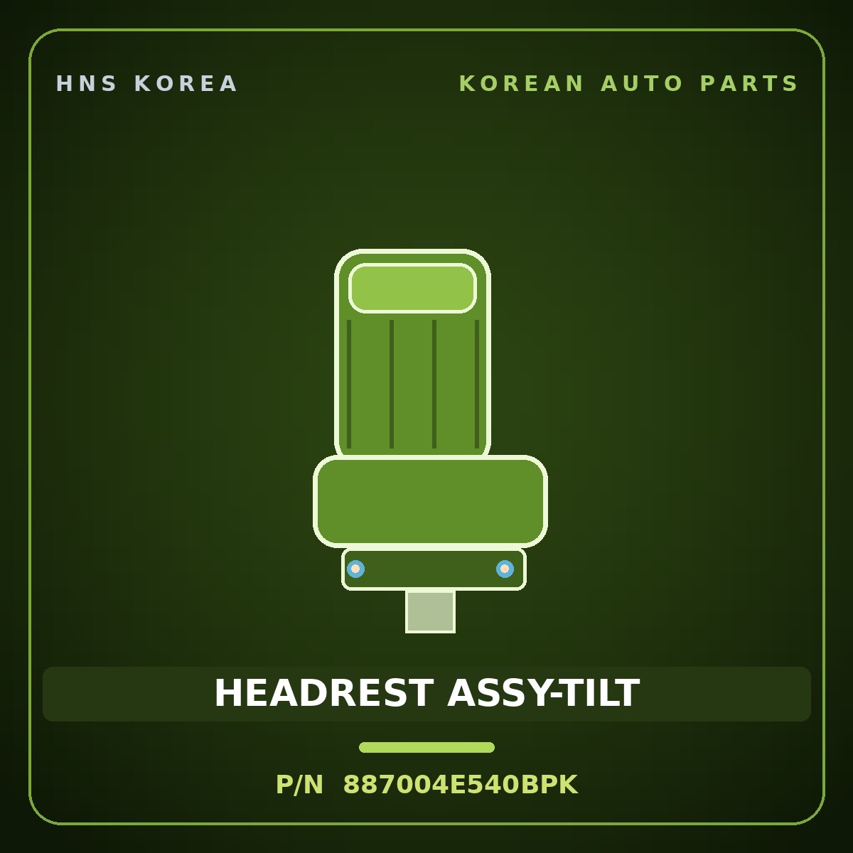 Genuine Mobis HEADREST ASSY-TILT 887004E540BPK for Bongo 2020 HNS Parts Korea