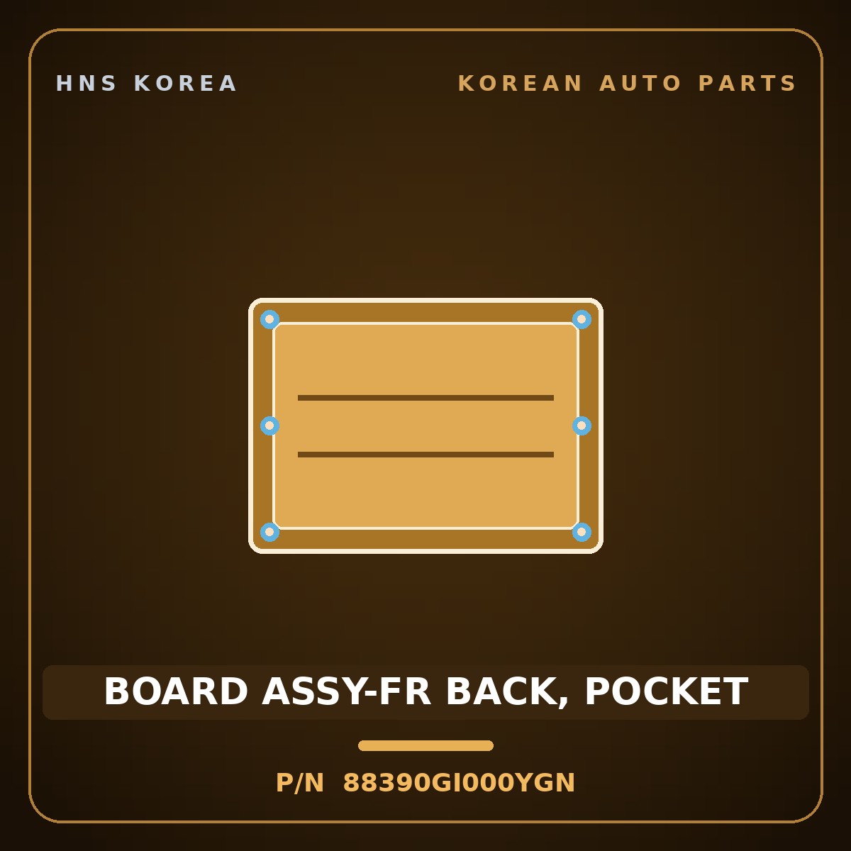 Genuine Mobis BOARD ASSY-FR BACK, POCKET 88390GI000YGN for Ioniq 5 2021 HNS Parts Korea