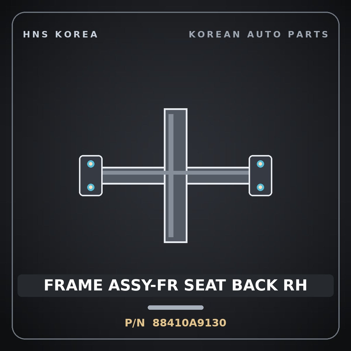 Genuine Mobis FRAME ASSY-FR SEAT BACK RH 88410A9130 for Carnival 2014 HNS Parts Korea