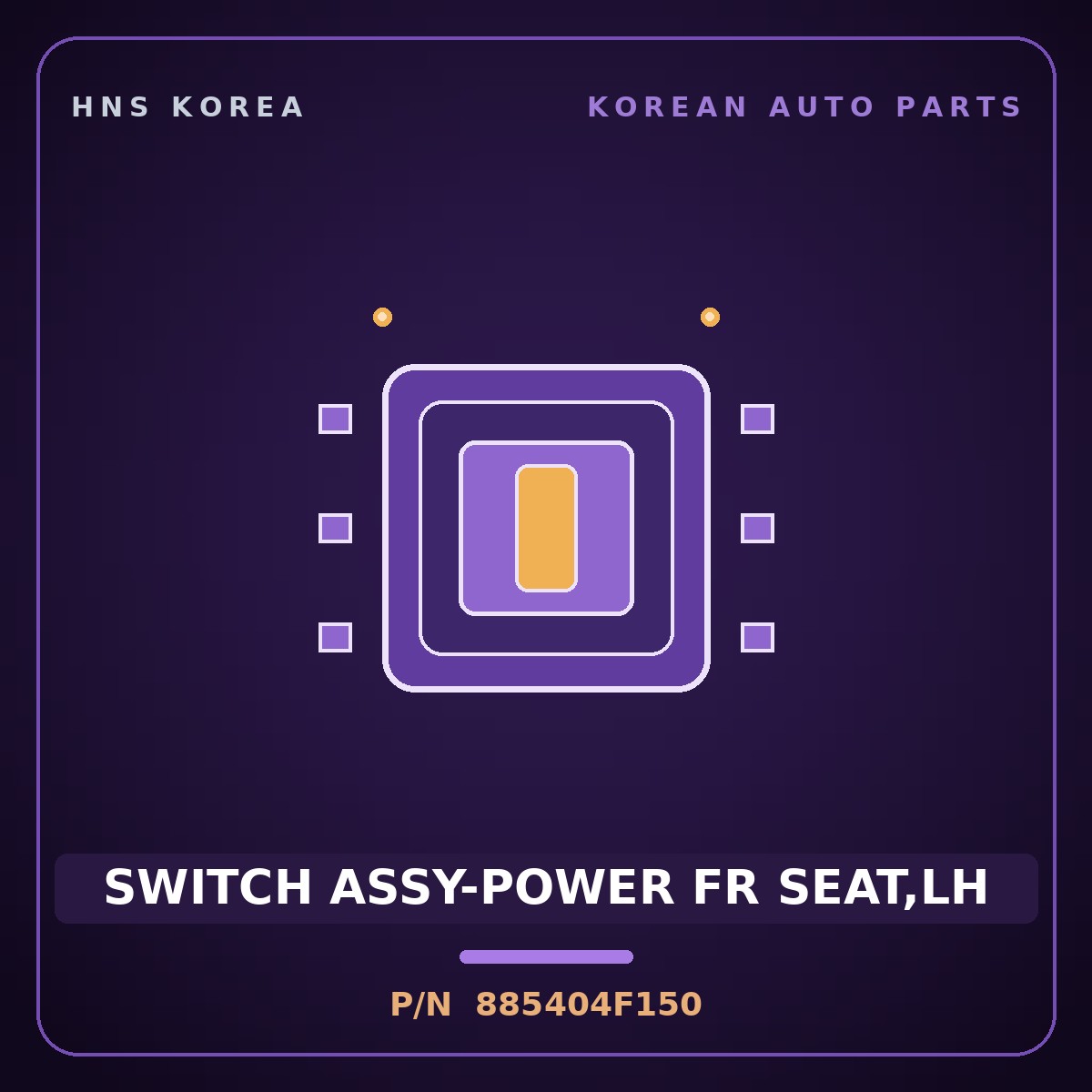 Genuine Mobis SWITCH ASSY-POWER FR SEAT,LH 885404F150 for Porter 2004 HNS Parts Korea