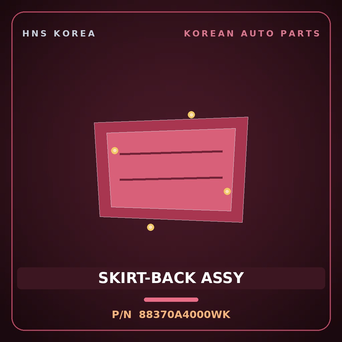 Genuine Mobis SKIRT-BACK ASSY 88370A4000WK for Carens 2012 HNS Parts Korea