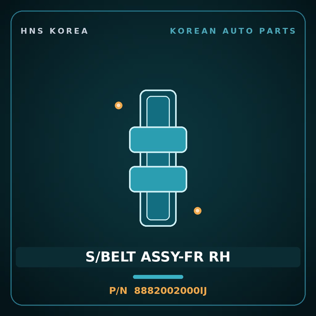 Genuine Mobis S/BELT ASSY-FR RH 8882002000IJ for Atos 1998 HNS Parts Korea