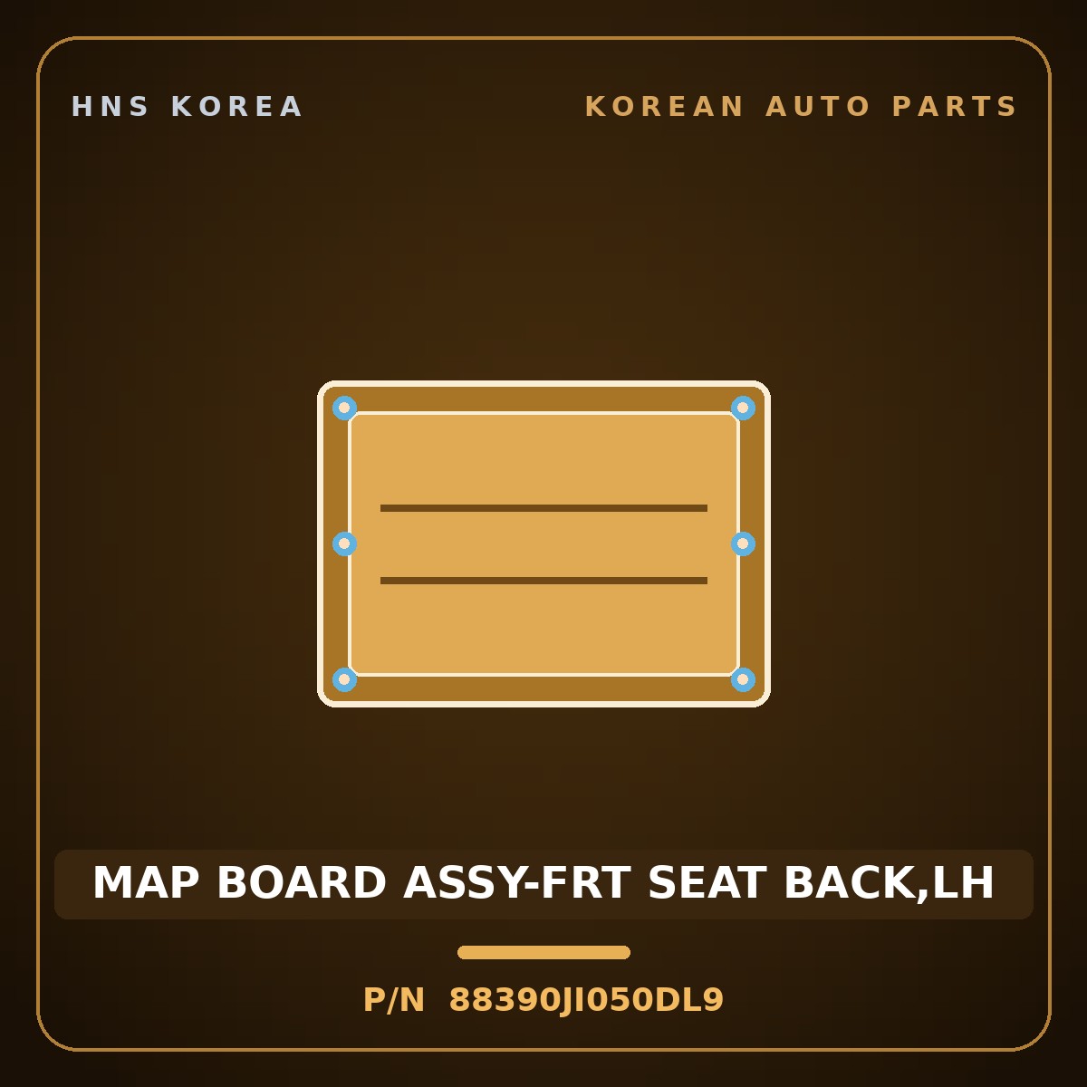 Genuine Mobis MAP BOARD ASSY-FRT SEAT BACK,LH 88390JI050DL9 for G80 2021 HNS Parts Korea