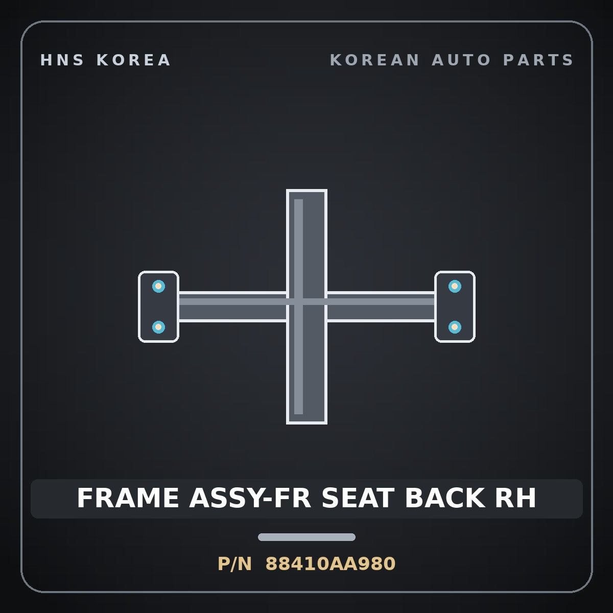 Genuine Mobis FRAME ASSY-FR SEAT BACK RH 88410AA980 for Avante 2020 HNS Parts Korea