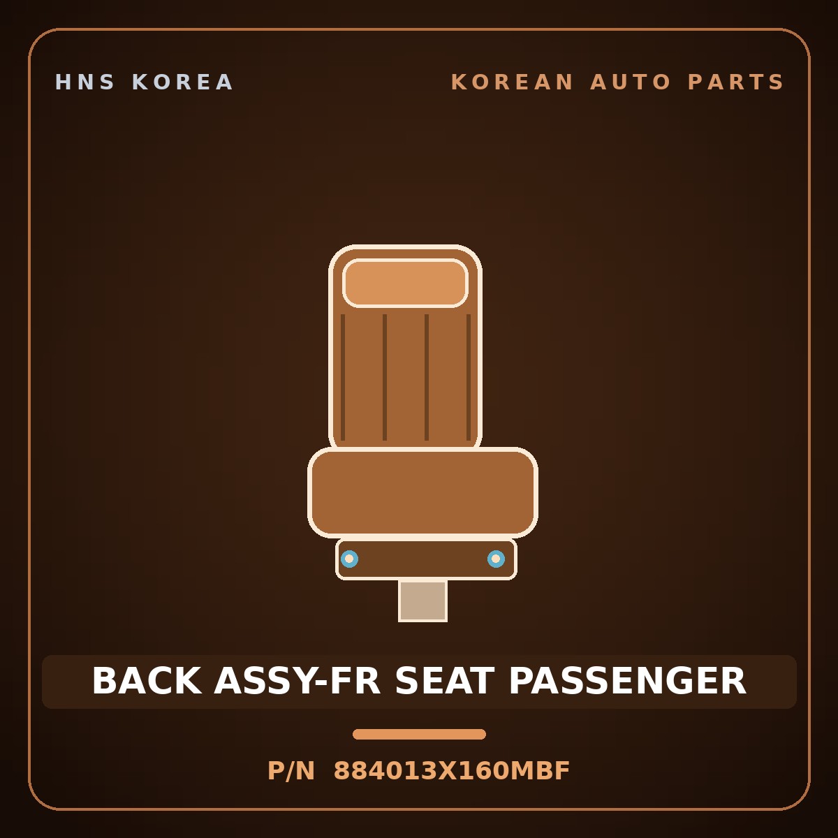 Genuine Mobis BACK ASSY-FR SEAT PASSENGER 884013X160MBF for Elantra 2011 HNS Parts Korea