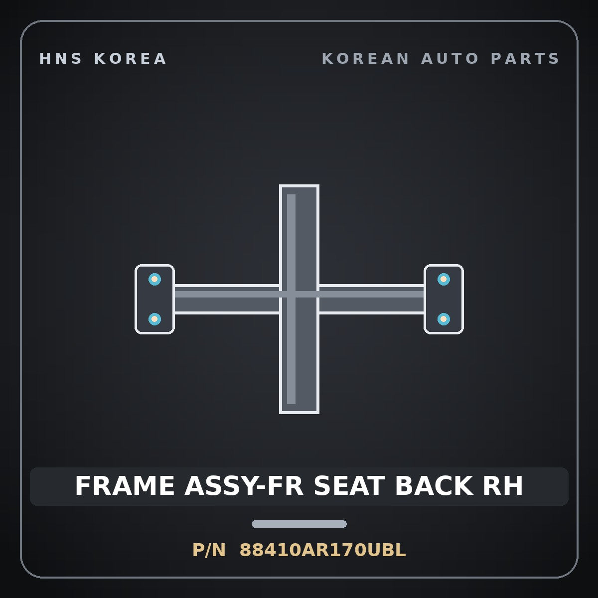 Genuine Mobis FRAME ASSY-FR SEAT BACK RH 88410AR170UBL for Genesis GV70 2021 HNS Parts Korea