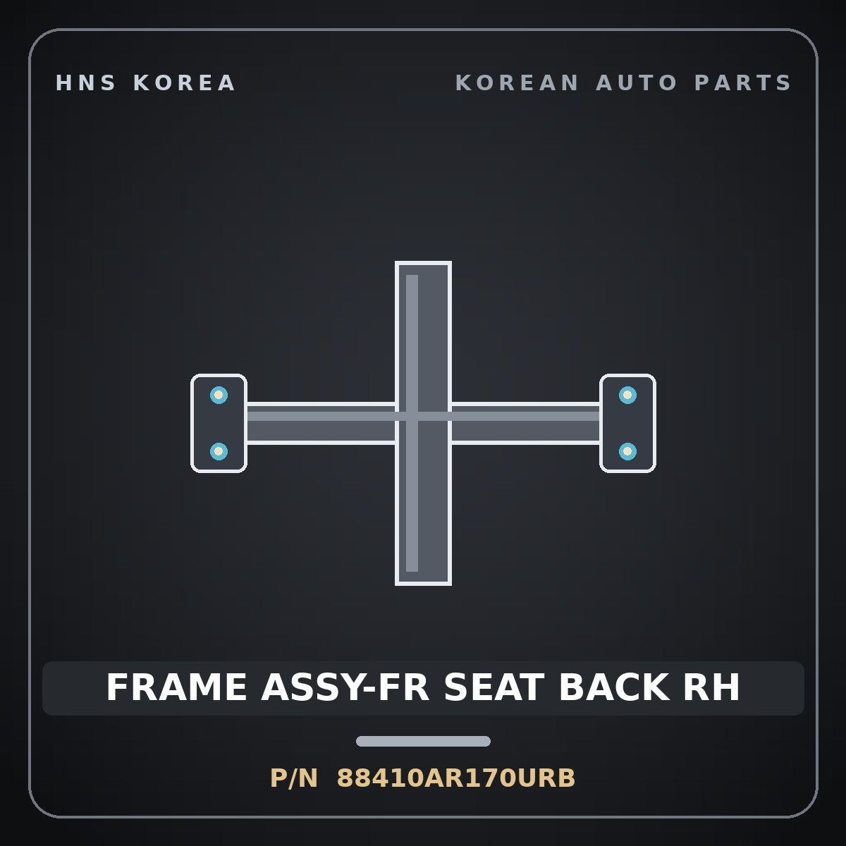 Genuine Mobis FRAME ASSY-FR SEAT BACK RH 88410AR170URB for Genesis GV70 2024 HNS Parts Korea