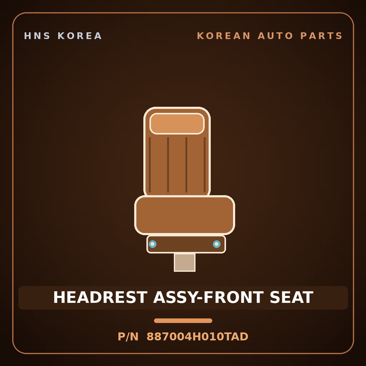 Genuine Mobis HEADREST ASSY-FRONT SEAT 887004H010TAD for Grand Starex 2007 HNS Parts Korea