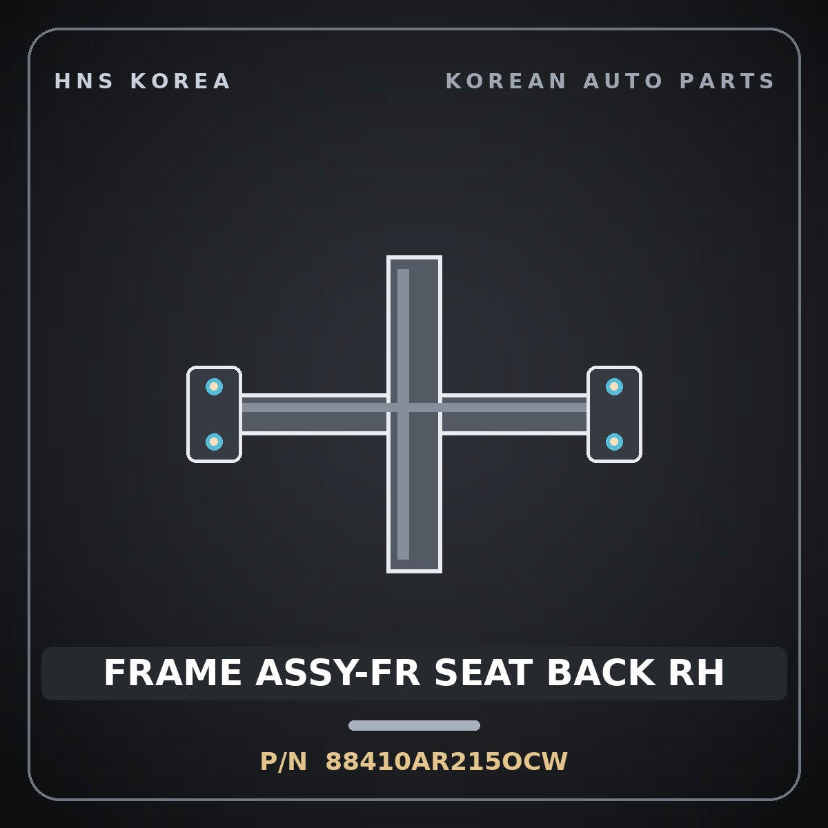 Genuine Mobis FRAME ASSY-FR SEAT BACK RH 88410AR215OCW for Genesis GV70 2024 HNS Parts Korea