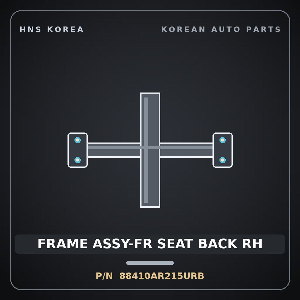 Genuine Mobis FRAME ASSY-FR SEAT BACK RH 88410AR215URB for Genesis GV70 2024 HNS Parts Korea