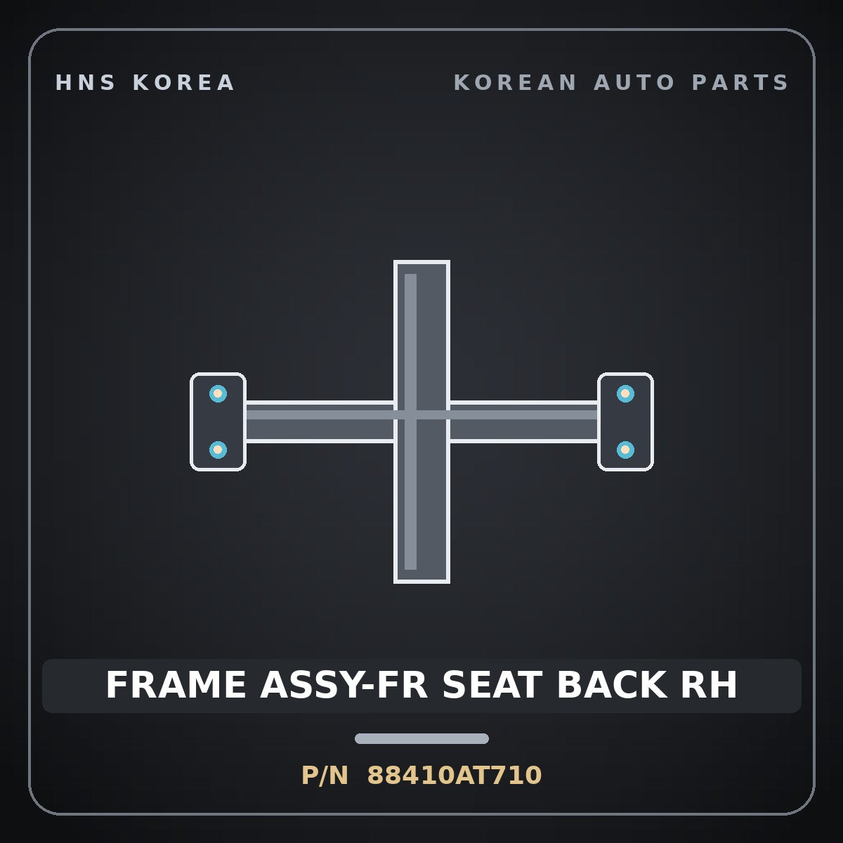 Genuine Mobis FRAME ASSY-FR SEAT BACK RH 88410AT710 for Niro 2021 HNS Parts Korea
