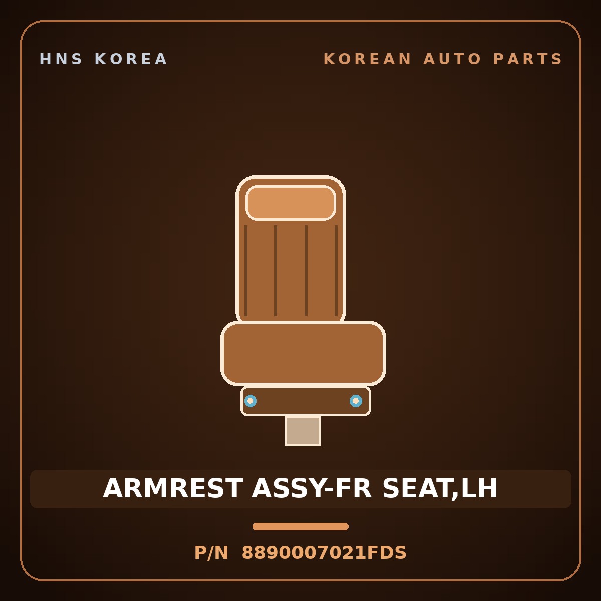 Genuine Mobis ARMREST ASSY-FR SEAT,LH 8890007021FDS for Morning 2008 HNS Parts Korea