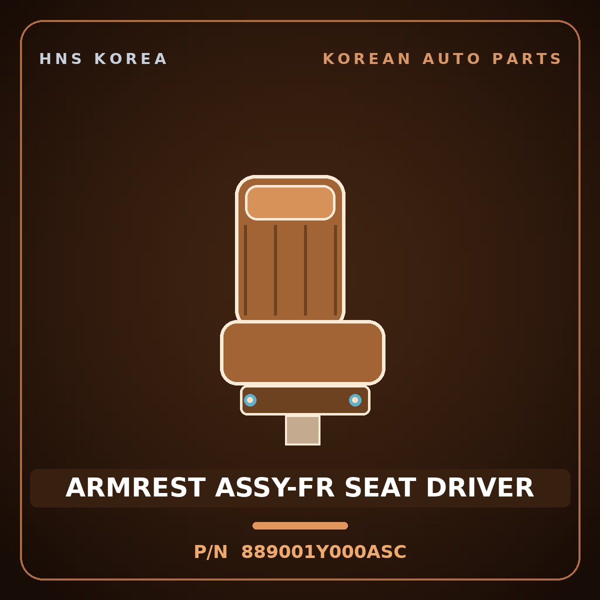 Genuine Mobis ARMREST ASSY-FR SEAT DRIVER 889001Y000ASC for Morning 2011 HNS Parts Korea