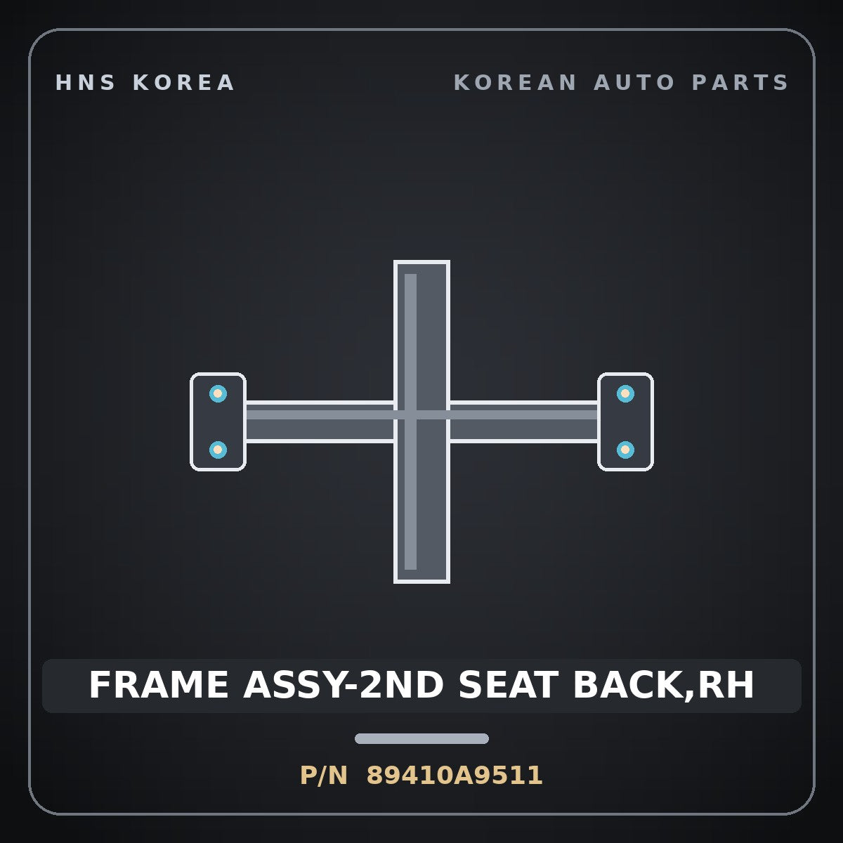 Genuine Mobis FRAME ASSY-2ND SEAT BACK,RH 89410A9511 for Carnival 2014 HNS Parts Korea