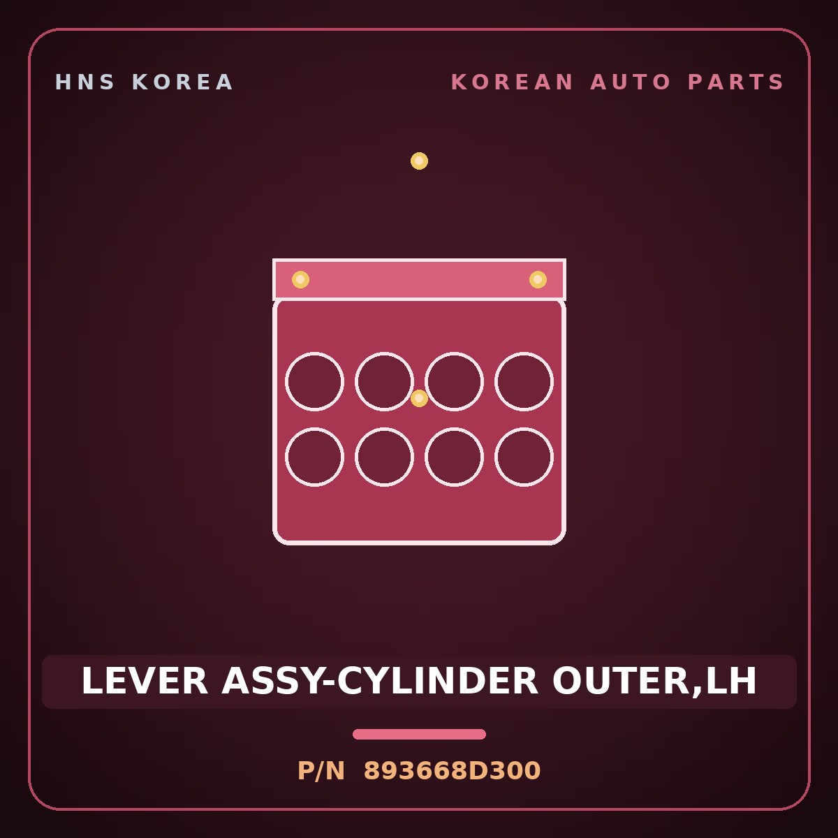 Genuine Mobis LEVER ASSY-CYLINDER OUTER,LH 893668D300 for Express 2006 HNS Parts Korea