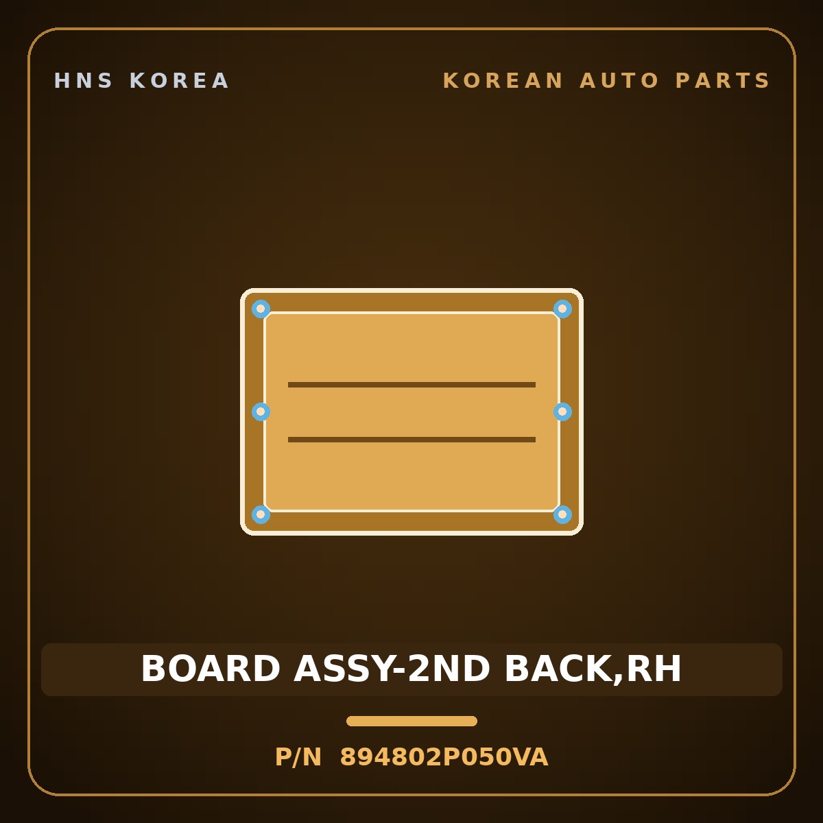 Genuine Mobis BOARD ASSY-2ND BACK,RH 894802P050VA for Sorento 2009 HNS Parts Korea