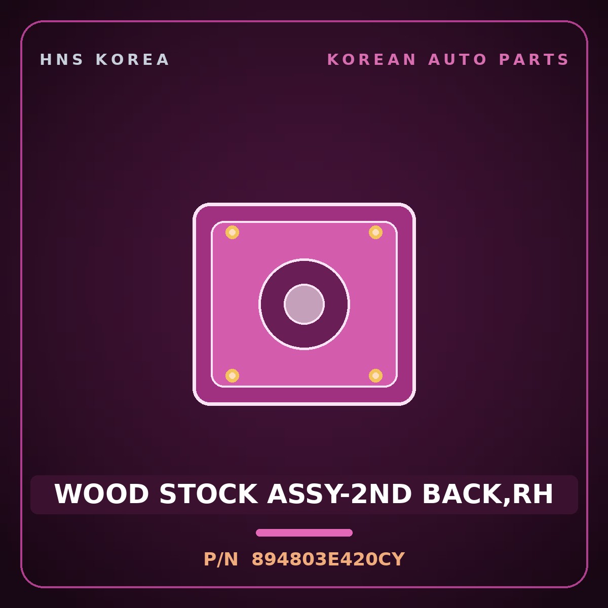 Genuine Mobis WOOD STOCK ASSY-2ND BACK,RH 894803E420CY for Sorento 2002 HNS Parts Korea