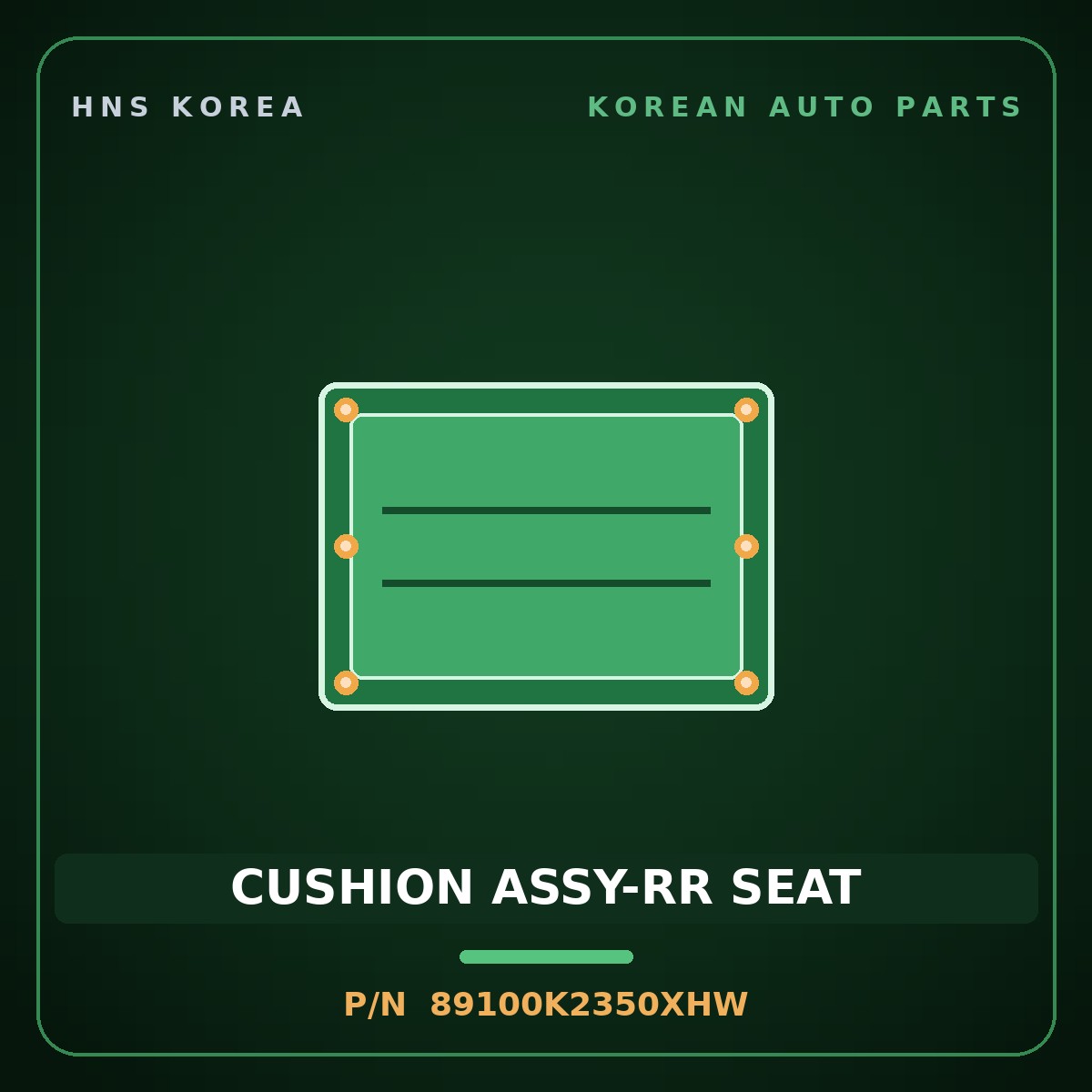 Genuine Mobis CUSHION ASSY-RR SEAT 89100K2350XHW for Venue 2019 HNS Parts Korea