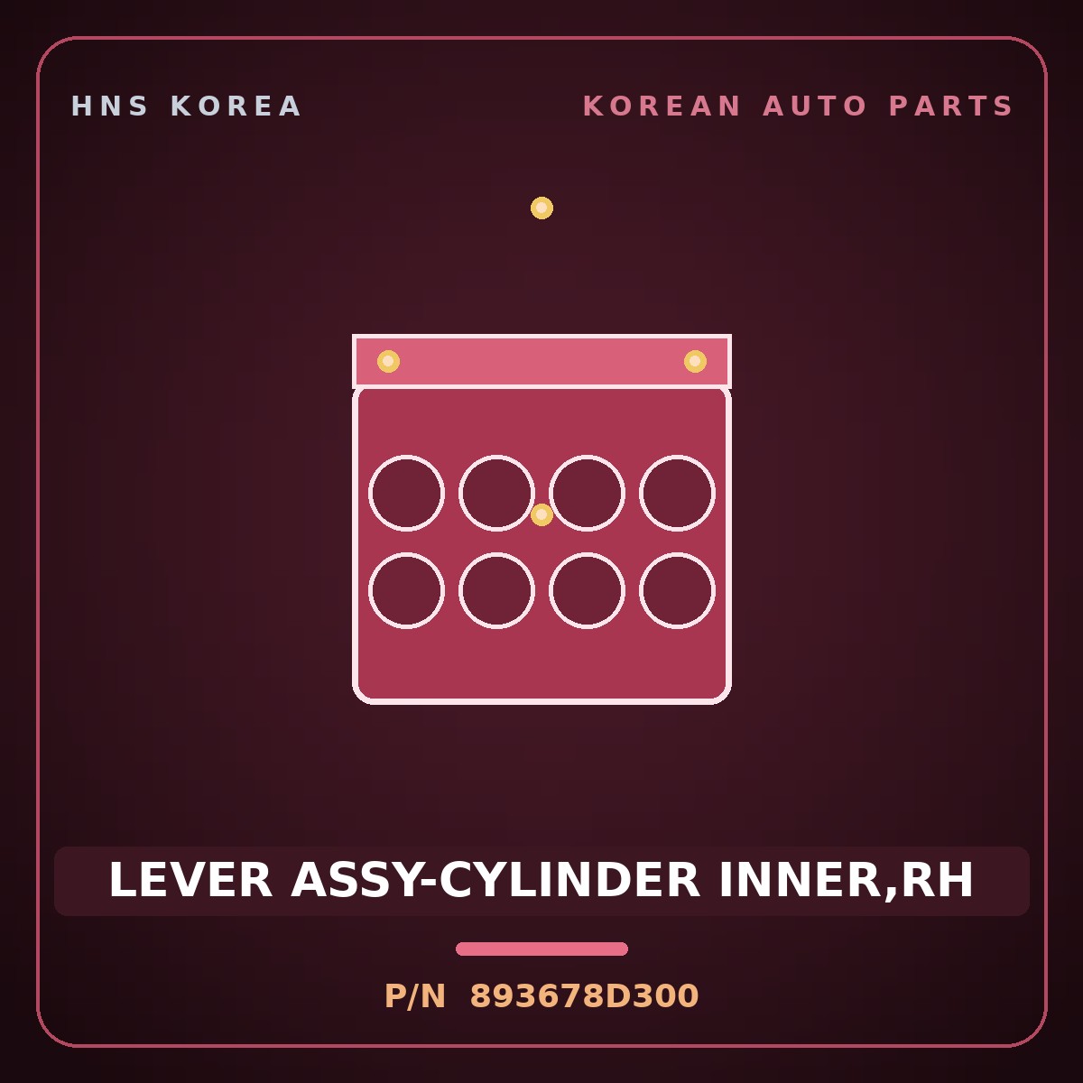 Genuine Mobis LEVER ASSY-CYLINDER INNER,RH 893678D300 for Express 2006 HNS Parts Korea