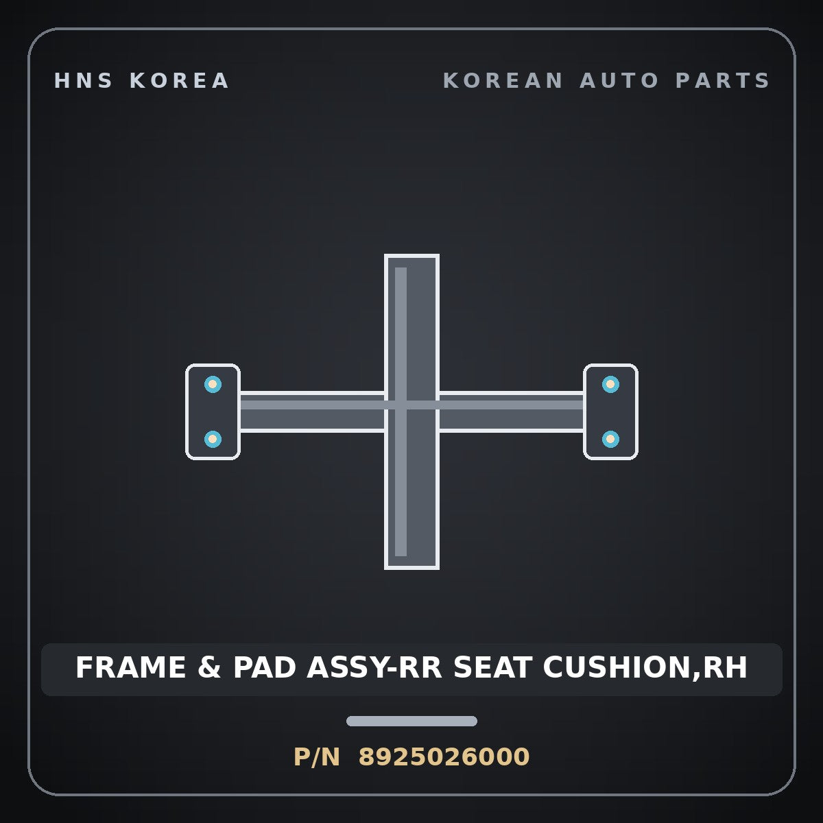 Genuine Mobis FRAME & PAD ASSY-RR SEAT CUSHION,RH 8925026000 for Santa Fe 2000 HNS Parts Korea