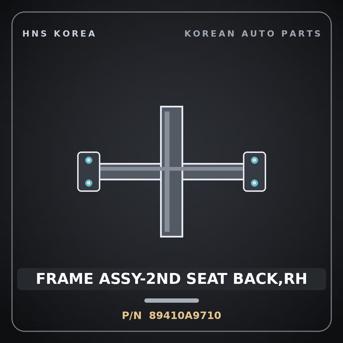 Genuine Mobis FRAME ASSY-2ND SEAT BACK,RH 89410A9710 for Carnival 2014 HNS Parts Korea