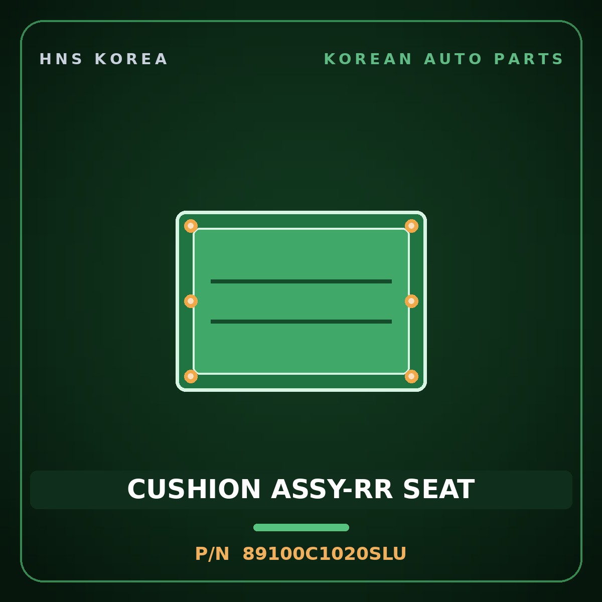 Genuine Mobis CUSHION ASSY-RR SEAT 89100C1020SLU for Sonata 2014 HNS Parts Korea