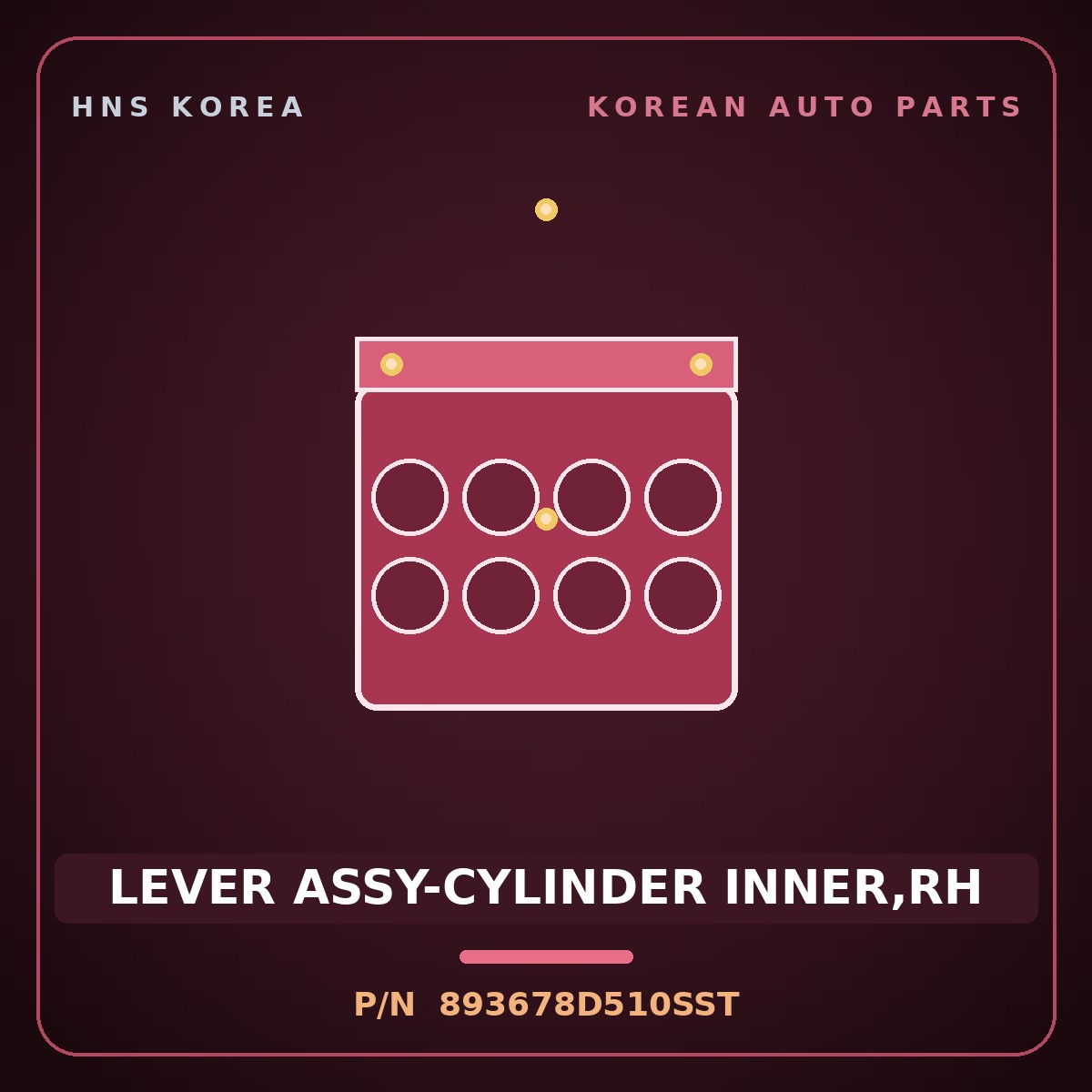 Genuine Mobis LEVER ASSY-CYLINDER INNER,RH 893678D510SST for Express 2019 HNS Parts Korea