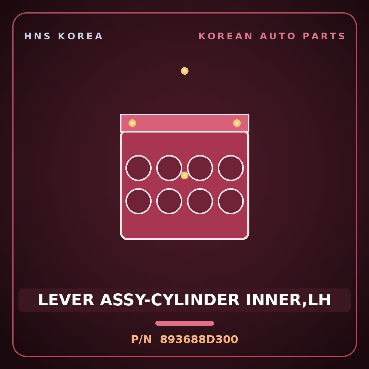 Genuine Mobis LEVER ASSY-CYLINDER INNER,LH 893688D300 for Express 2006 HNS Parts Korea