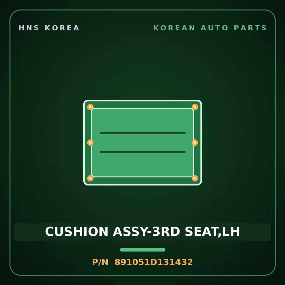 Genuine Mobis CUSHION ASSY-3RD SEAT,LH 891051D131432 for Carens 2006 HNS Parts Korea