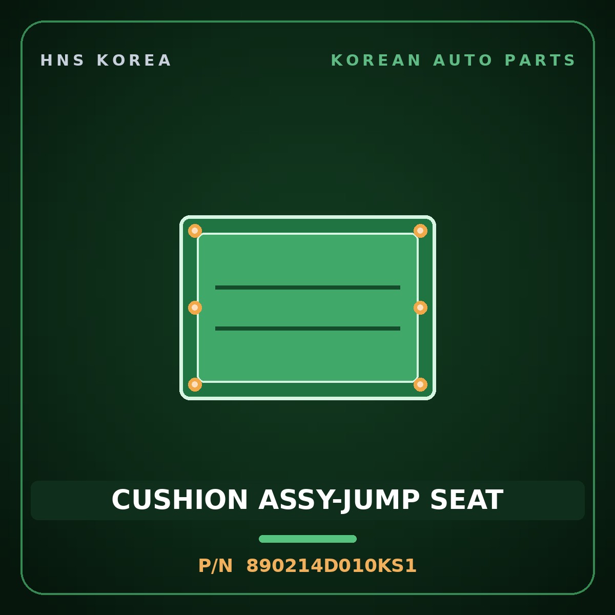 Genuine Mobis CUSHION ASSY-JUMP SEAT 890214D010KS1 for Carnival 2005 HNS Parts Korea