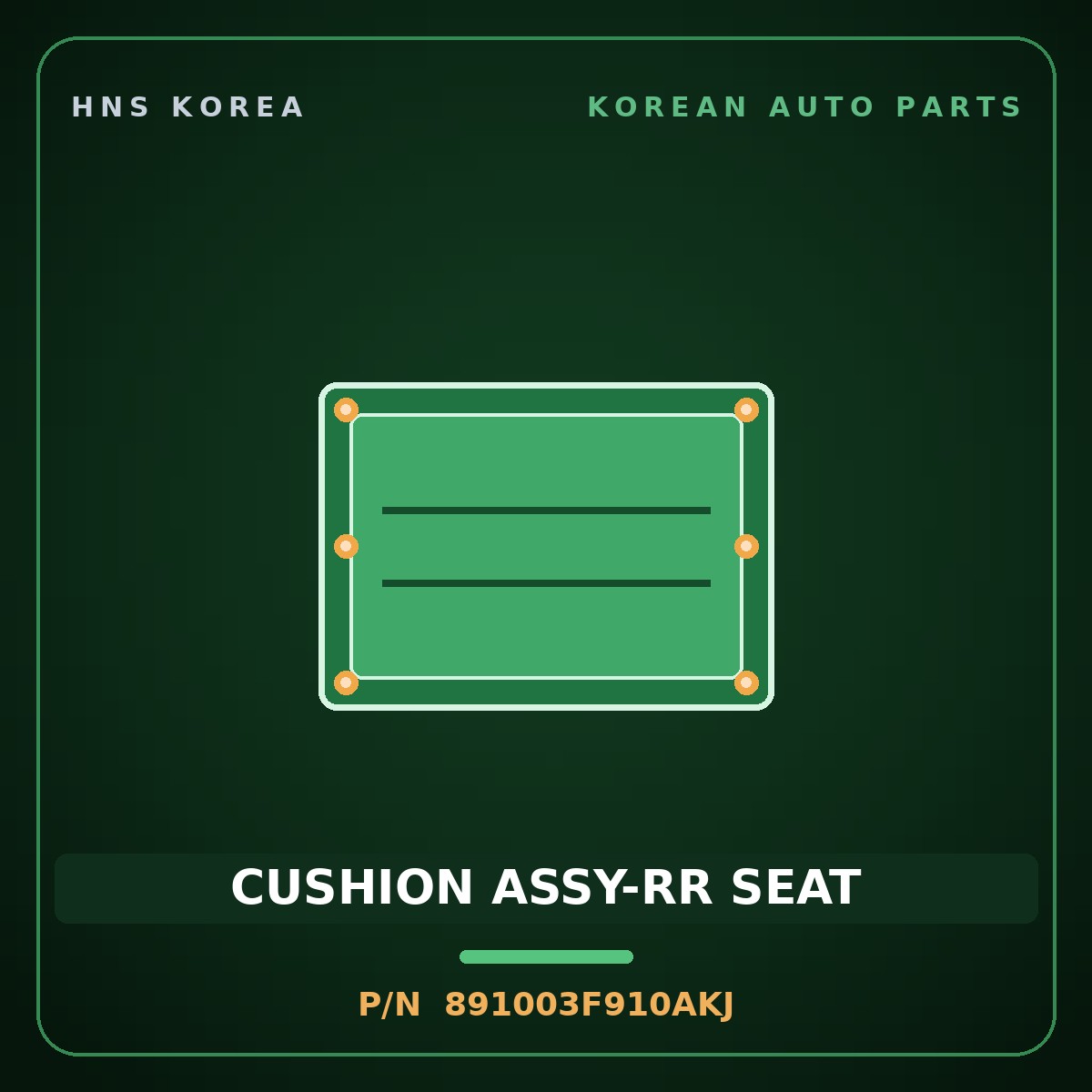 Genuine Mobis CUSHION ASSY-RR SEAT 891003F910AKJ for Opirus 2006 HNS Parts Korea