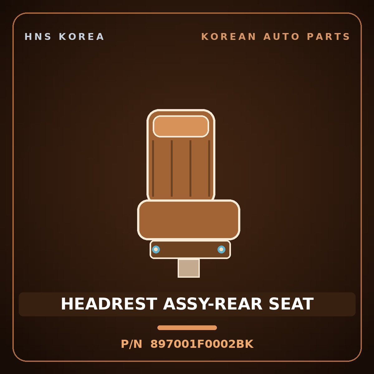 Genuine Mobis HEADREST ASSY-REAR SEAT 897001F0002BK for Sportage 2004 HNS Parts Korea