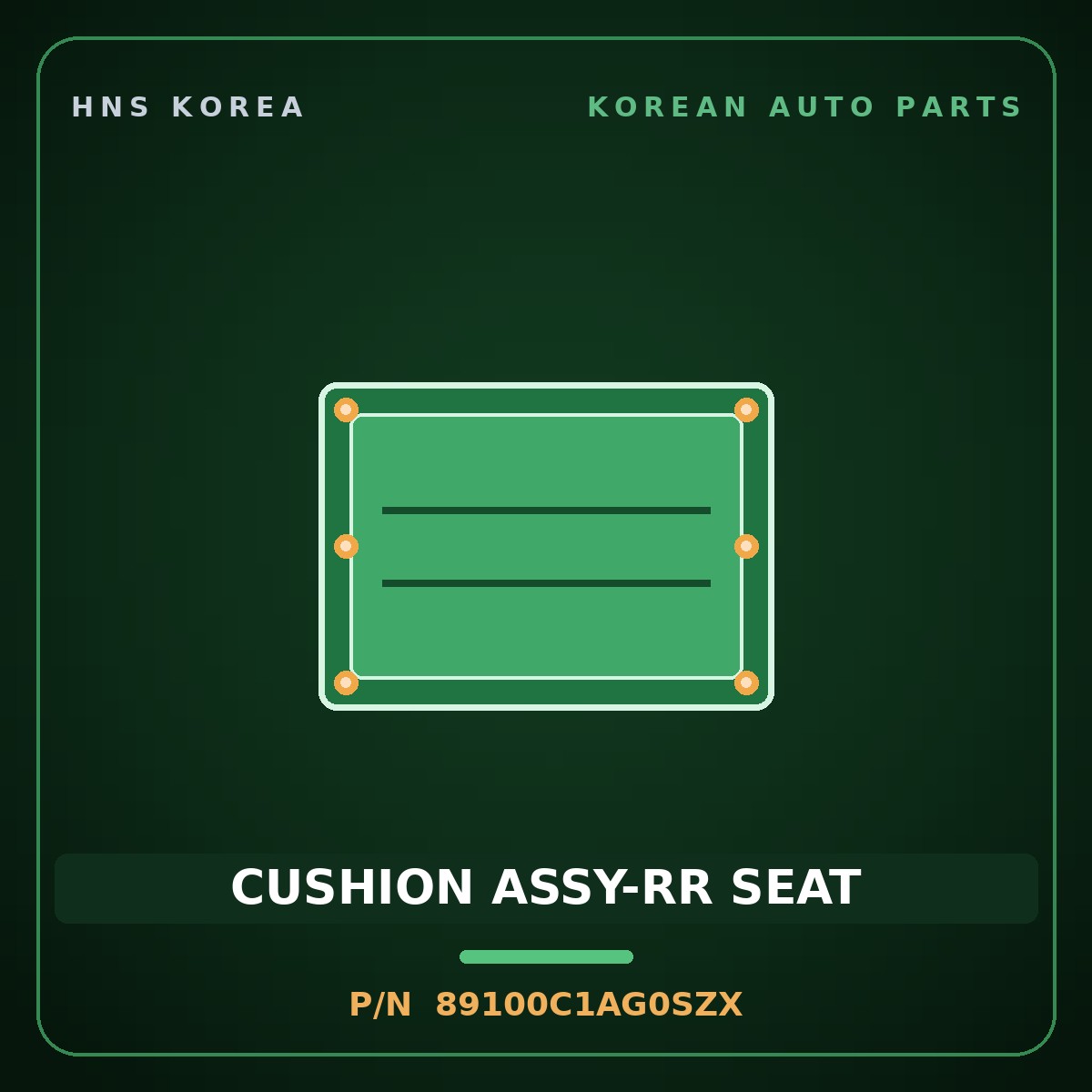 Genuine Mobis CUSHION ASSY-RR SEAT 89100C1AG0SZX for Sonata 2017 HNS Parts Korea