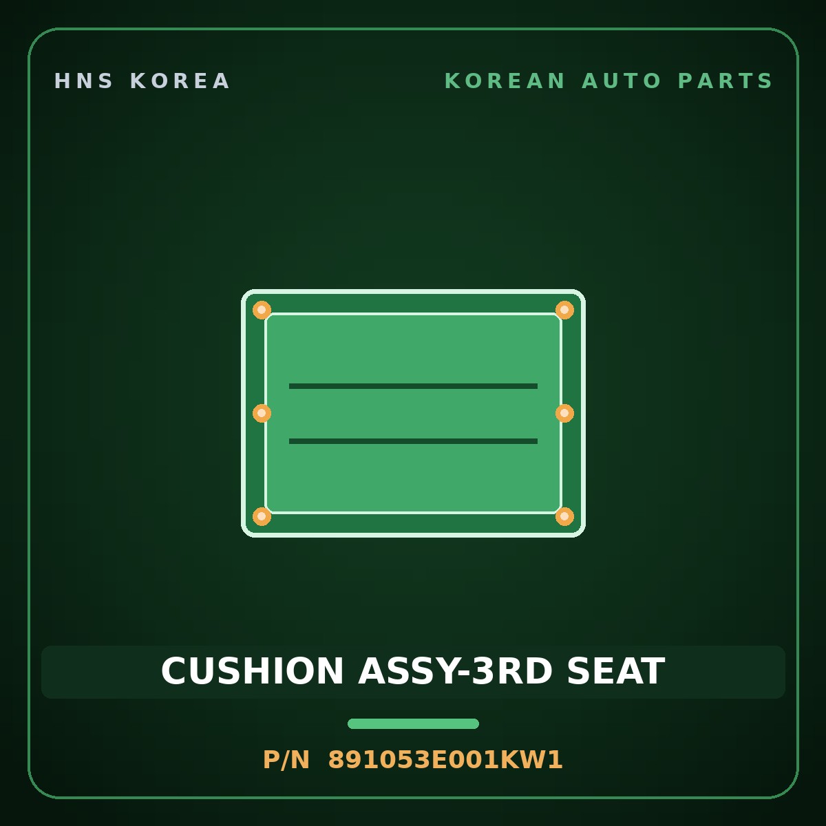 Genuine Mobis CUSHION ASSY-3RD SEAT 891053E001KW1 for Sorento 2006 HNS Parts Korea