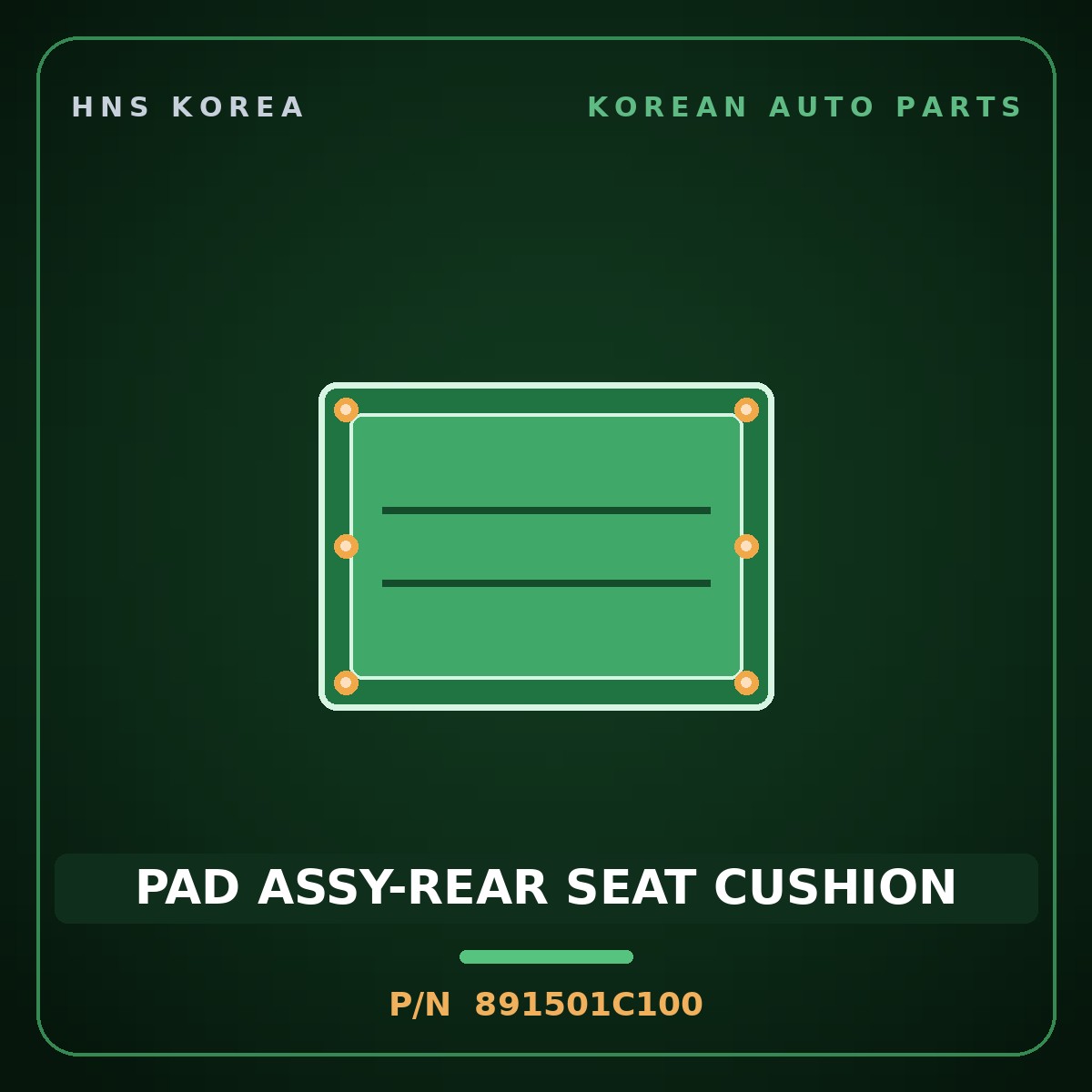Genuine Mobis PAD ASSY-REAR SEAT CUSHION 891501C100 for Click 2002 HNS Parts Korea