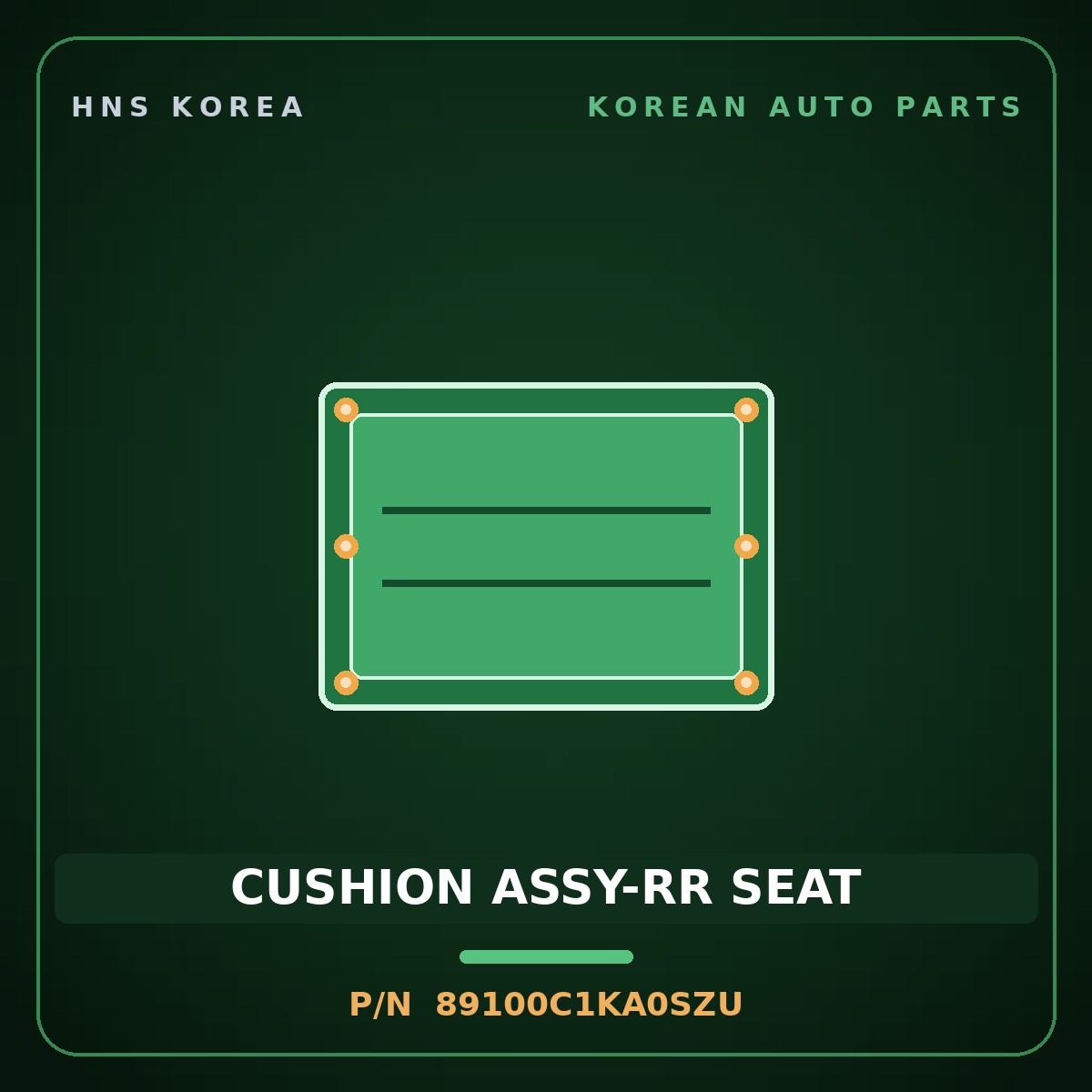 Genuine Mobis CUSHION ASSY-RR SEAT 89100C1KA0SZU for Sonata 2017 HNS Parts Korea