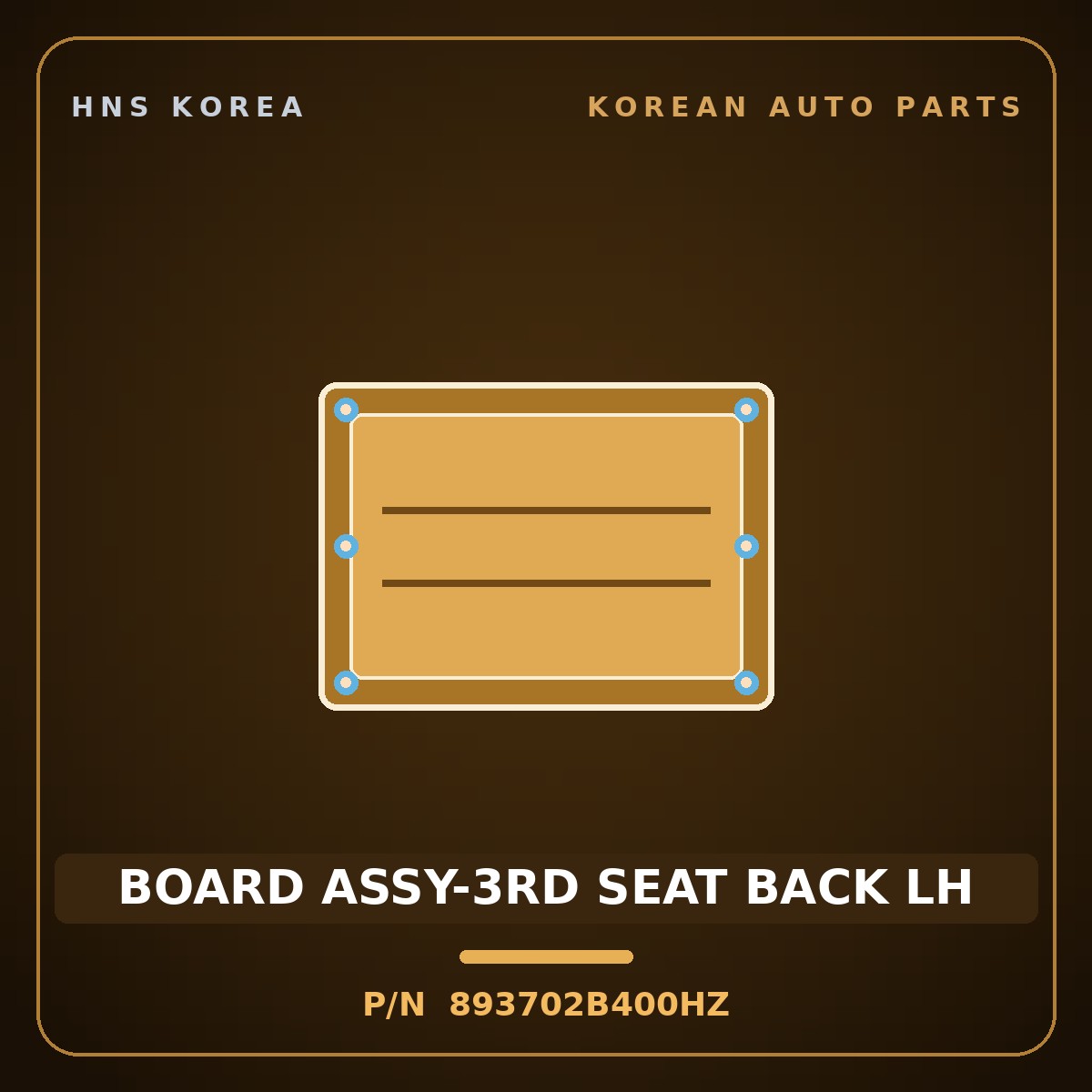 Genuine Mobis BOARD ASSY-3RD SEAT BACK LH 893702B400HZ for Santa Fe 2010 HNS Parts Korea