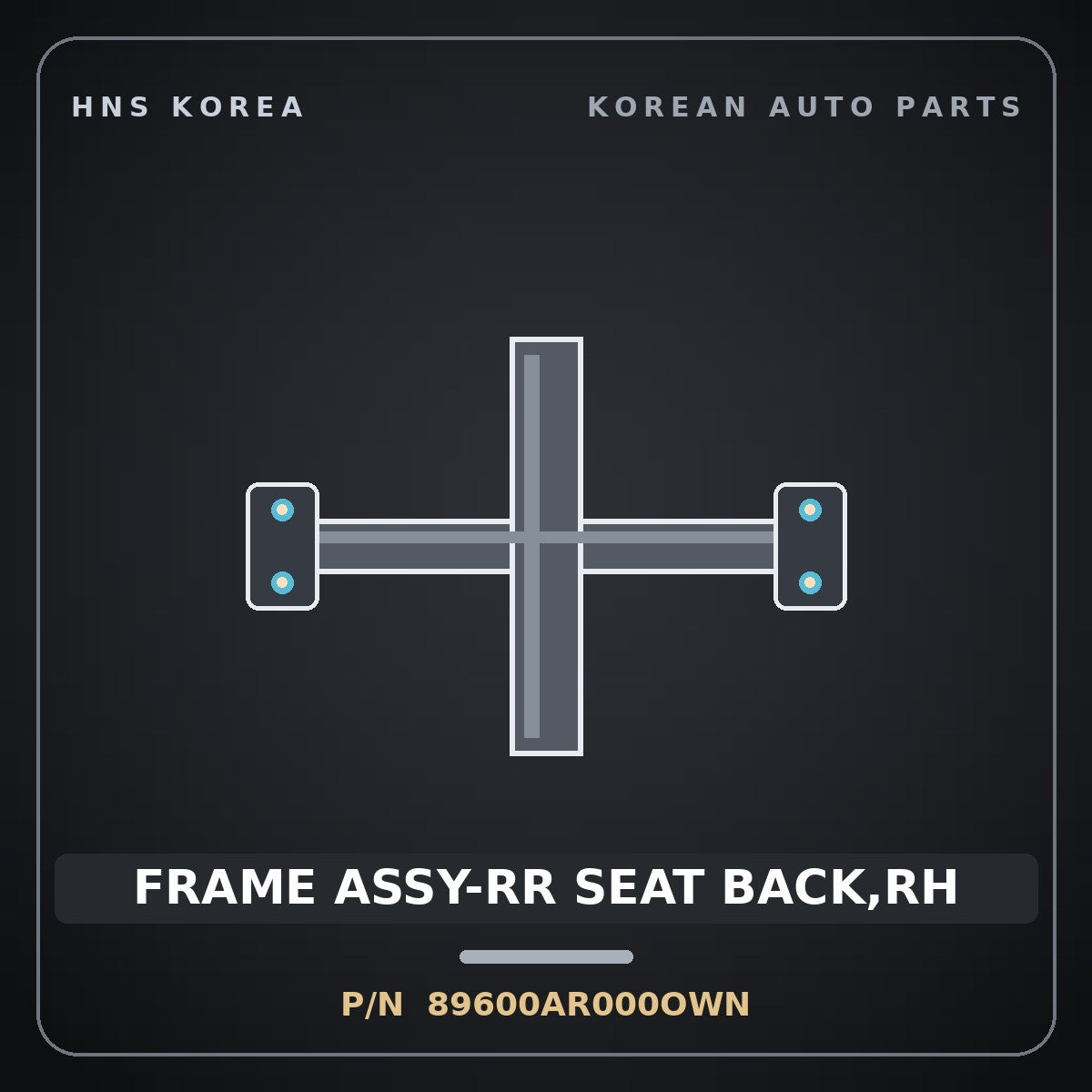 Genuine Mobis FRAME ASSY-RR SEAT BACK,RH 89600AR000OWN for Genesis GV70 2021 HNS Parts Korea