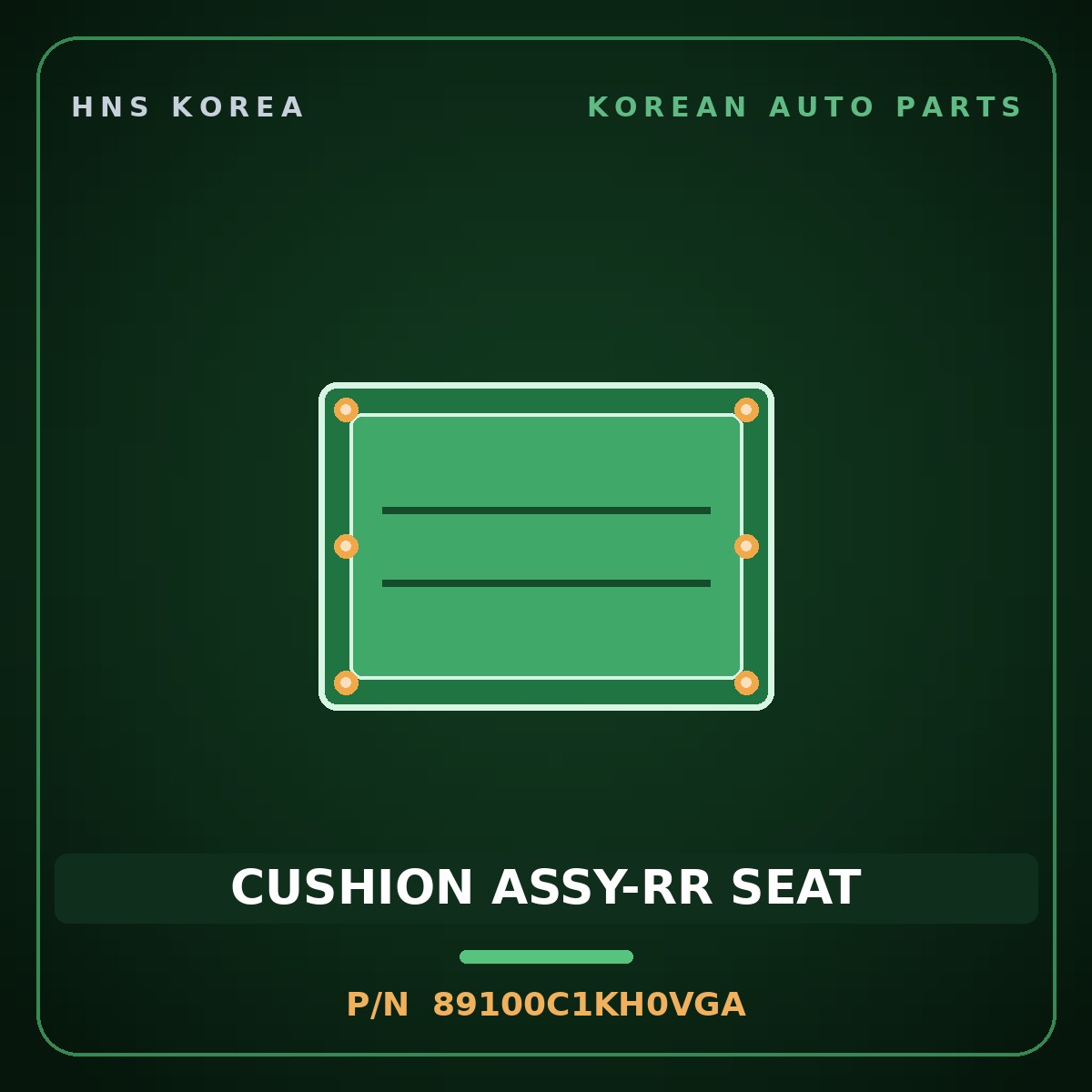 Genuine Mobis CUSHION ASSY-RR SEAT 89100C1KH0VGA for Sonata 2017 HNS Parts Korea